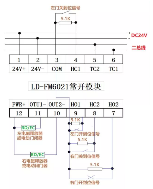 防火門(mén)監(jiān)控模塊接線